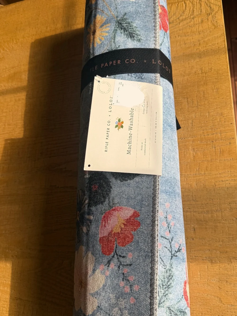 Rifle Paper Co. Floral Roll-Up Runner - Light Blue Floral Print